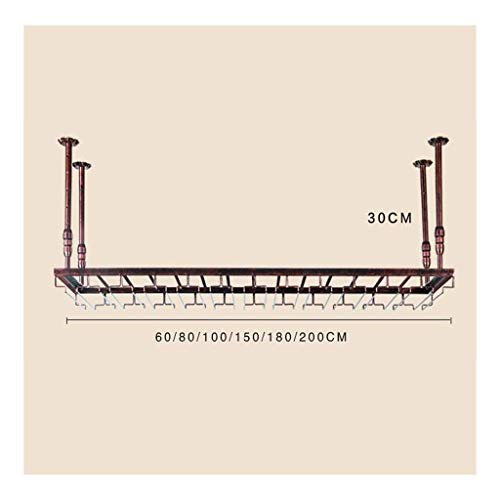 Support à verres à vin suspendu et réglable en bois rustique