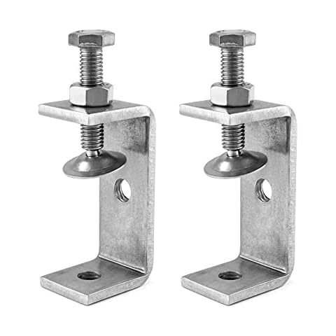 QWORK 2Pcs Heavy Duty Stainless Steel C Clamp Cover