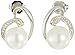 Sterling Silver and 14k Yellow Gold Swirled 9mm Freshwater Cultured Pearl and White Topaz Stud Earrings