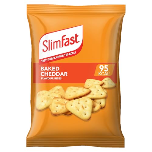 SlimFast Cheddar Bites Snack Bag, Crunchy, Tasty Low Calorie Snack, 24 x 23 g Multipack