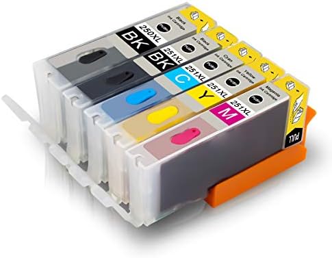 Pristar Compatible Bakery Ink Cartridge Replacement for PGI-250XL CLI-251XL PGI 250XL CLI 251 XL Used for Cake Printer, Cake Makers Work with PIXMA MX922 MX920 MG5520 MG5620 IP7220 IX6820 (5-Pack)