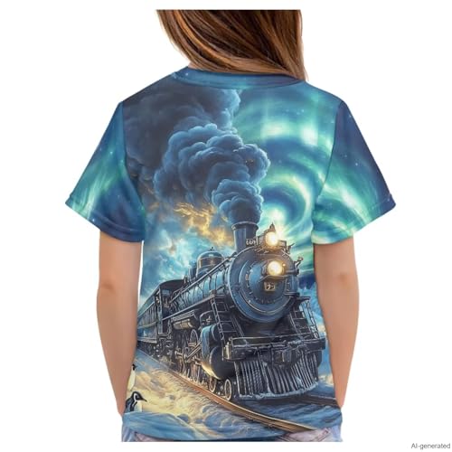 Image of WELLFLYHOM Kids Tshirts Girls Boys Short Sleeve Crewneck Tees Shirts Casual Sport Pullover Tops Size 3-16 Years