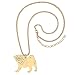 DALANE Edelstahl Niedlichen Mops Hund Halskette 18k Vergoldet Anhänger Haustiere Welpen Schmuck Geschenke für Frauen Mädchen Hundeliebhaber Charms (Vergoldeter Mops)