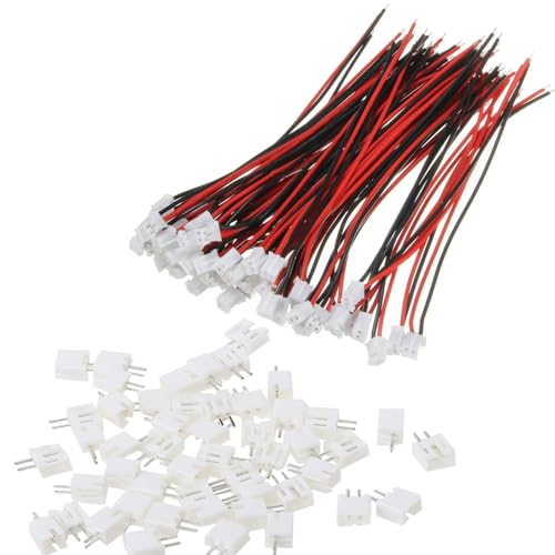 50PCS 25 Sets Mini Micro JST-PH 2.0mm 2 Pin Male Connector w