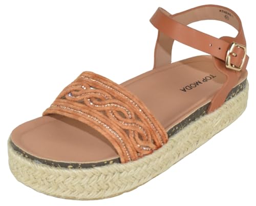 TOP Moda Shoes Women Platform Espadrille Sandals Ankle Strap Flat