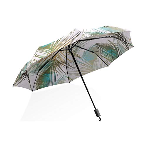 Womens Compact Umbrella Leaf Feather Home Decoration Windproof Mens Rain Umbrella Rain & Wind Resistant Compact And Lightweight For Business And Travels #TOP1