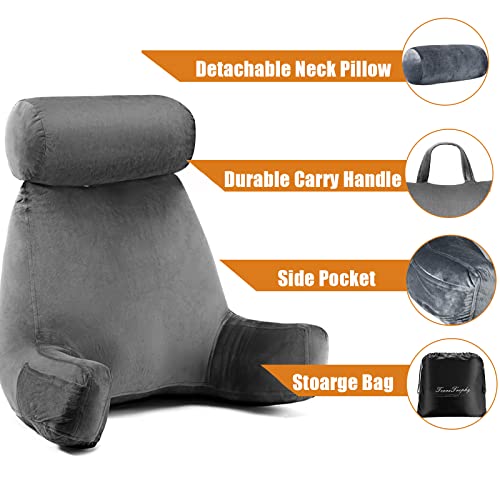 Territrophy Reading Pillows With Storage Bag Back Pillows For Sitting In Bed Pillows For Back Rest Back Support Bed Chair #TOP2