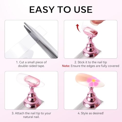 Image of Makartt Nail Stand for Nails Art Display Practice Nail Holder for Painting Nails Stand for False Nail Press On Designs Magnetic Fake Nail Holder with 1M Double-sided Tape For Home DIY Salon Supplies