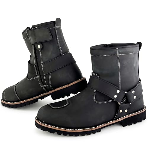 Bottes de moto en cuir véritable VPR Viper R40 d'équitation étanches pour homme
