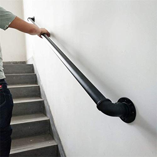 Main courante d'escalier contre le mur tige de support noire CHEWYNP - 2