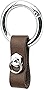 Key-Chain with Quick-Release Spring Clip Keyring - Leather and Metal Car Keychain for Men or Women, with Anti-Lost Ring, Brown