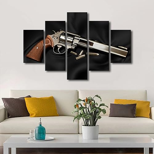 Décoration murale à thème revolver tableau polyptyque grand format de qualité