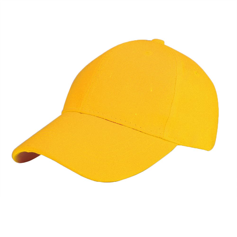 Xinchia Boys Yellow Childrens Kids Baseball Cap Hat Girls Adjustable Cotton Baseball Cap Children School Caps Kid Caps Sport Baseball Cap Plain Peaked Cap Trucker Hat Summer Hat Girls Sun Hat Sun Protection Hat