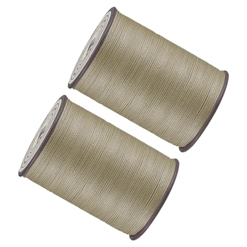 Hilo encerado fino para coser cuero, 2 piezas, 0.55 mm x 137 yardas miniatura 1
