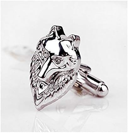 Aport Presents Cufflinks Jewellery Alloy Wolf Head Shape Silver Cufflinks for Unisex #Aport-352