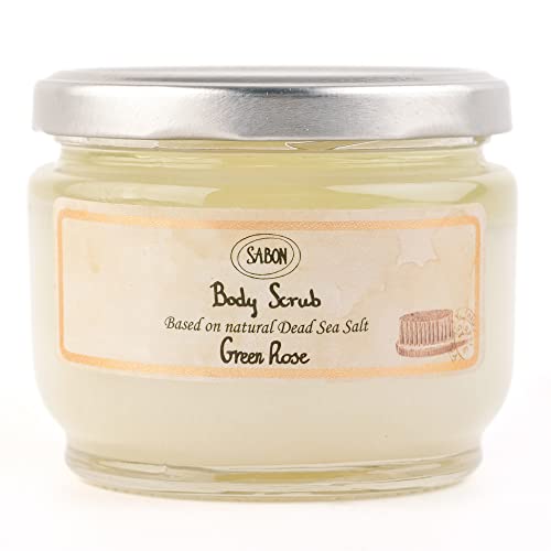 Sabon Body Scrub — Green Rose | Exfoliating Dead Sea Salt Body Scrub | Lemon, Bergamot, Citrus | For All Skin Types | 11.3 Oz #TOP2