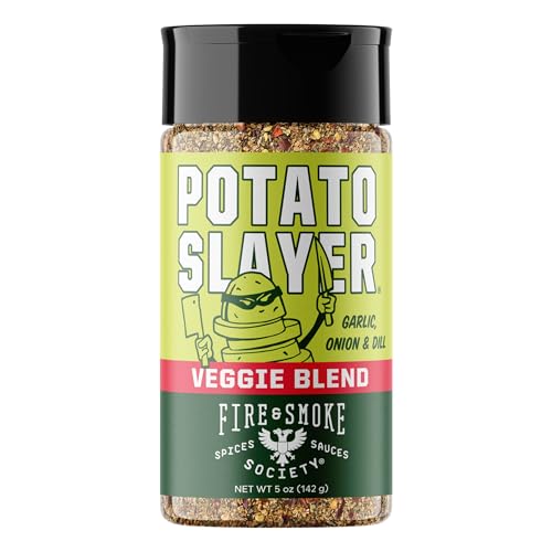 Fire & Smoke Society Potato Slayer Vegetable Seasoning | BBQ Rubs for Grilling | Potato, French Fry Seasoning | Mix Blend Rub Powder, Garlic, Onion, Herb Flavor | M 5 oz