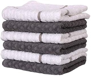 Gullay 6 Pack Ultra Absorbent Tea Towels Scratch-Free Kitchen Towels for drying Dishes, Durable Cotton Kitchen hand towels, Fast Drying Dish Towels for Kitchen 40x60 cm/23.6x15.8 Inch