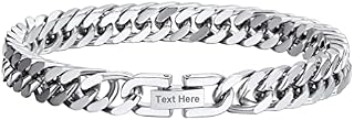 PROSTEEL Engraved, Chain Bracelet for Men, 8 MM Width, 19/21/23CM, Gold Plated/Black/Stainless Steel (with Gift Box)