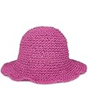 Womens Crochet Straw Sun Hat with Wide Brim – Soft Foldable Floppy Beach Hat for Summer (US, Alpha, One Size, Rose)
