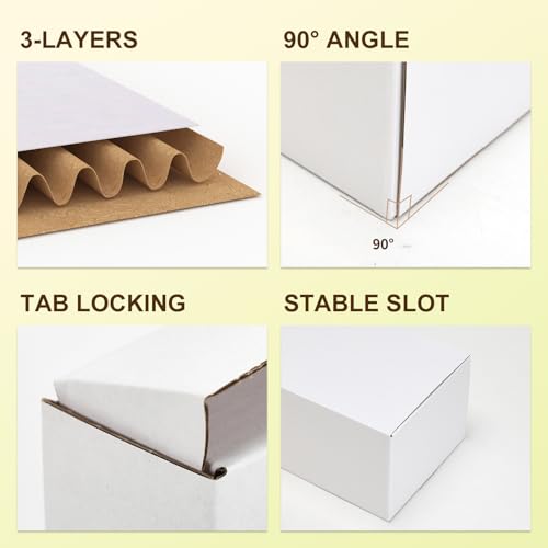 Image of WIFTREY 11x8x6 Shipping Box set of 15, white Corrugated Cardboard Boxes 11 x 8 x 6 for Shipping Small Business, Packaging, Moving, Mailing Supplies