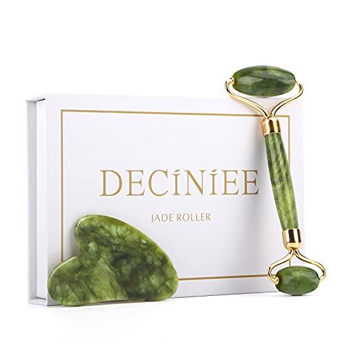 Deciniee Gua Sha Face Roller Tools: Jade Roller Facial Tools for Skin Care - Facial Massager for Face, Eyes, Neck, Relieve Fine Lines and Wrinkles