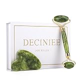 Deciniee Jade Roller and Gua Sha Set - Beauty Face Massager & Guasha Tool for Eye, Neck, Body - 2 in 1 Skin Care Massage Tools, Muscle Releaxing and Relieve Wrinkles