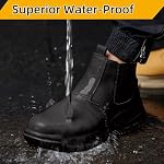 Bottes d'orteil en acier pour hommes, Chaussures de sécurité confortable pour hommes Femmes, Léger/Eauproof, Poncture Proof Chaussures d'aiguille en acier Hommes, Bottes de travail de construction respirant