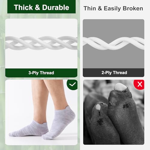 Ankle Socks for Men, 6 Pairs Bamboo Rayon Breathable Sports Low Cut Thin, Multicolor Size 6-8 9-11 12-144