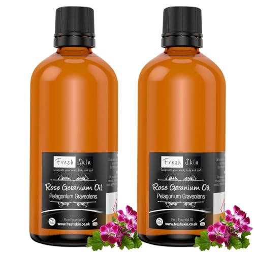 Freshskin Beauty LTD | Rose Geranium Essential Oil - 200ml (2 x 100ml) - 100% Pure & Natural Essential Oils