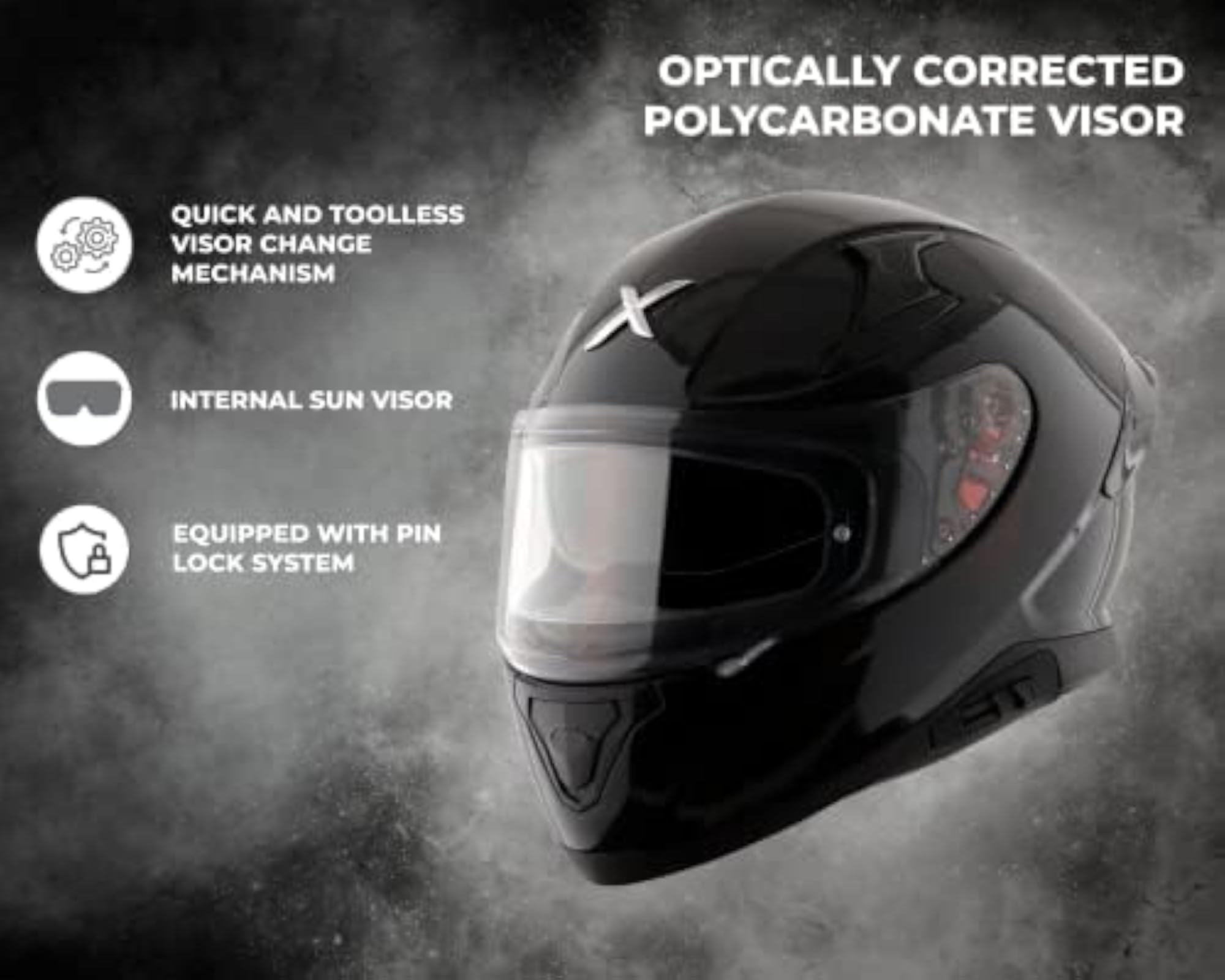 Apex Solid ISI ECE DOT Glossy Full Face Helmet