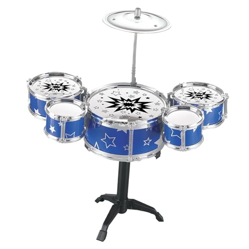 Image of ECOMISTIQChild Jazz Drum Set Preschool Learning Toy Mini Drum Set for Boys Kids Gifts Blue