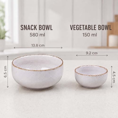 Image of The Earth Store Lavender Marble Ceramic Serving Bowl Set of 3 - 800ML, 580ML, 150ML Microwave Safe Bowl, Elegant Serving Bowl | Ceramic Bowl Set of 3 for Home | Restaurants | Gifting