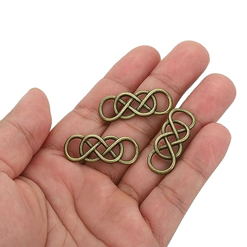 PATIKIL 30 Pcs Twist Knot Symbol Connector Charm, Alloy Jewelry Making Accessories for DIY Necklace Bracelet Bronze - Image 3