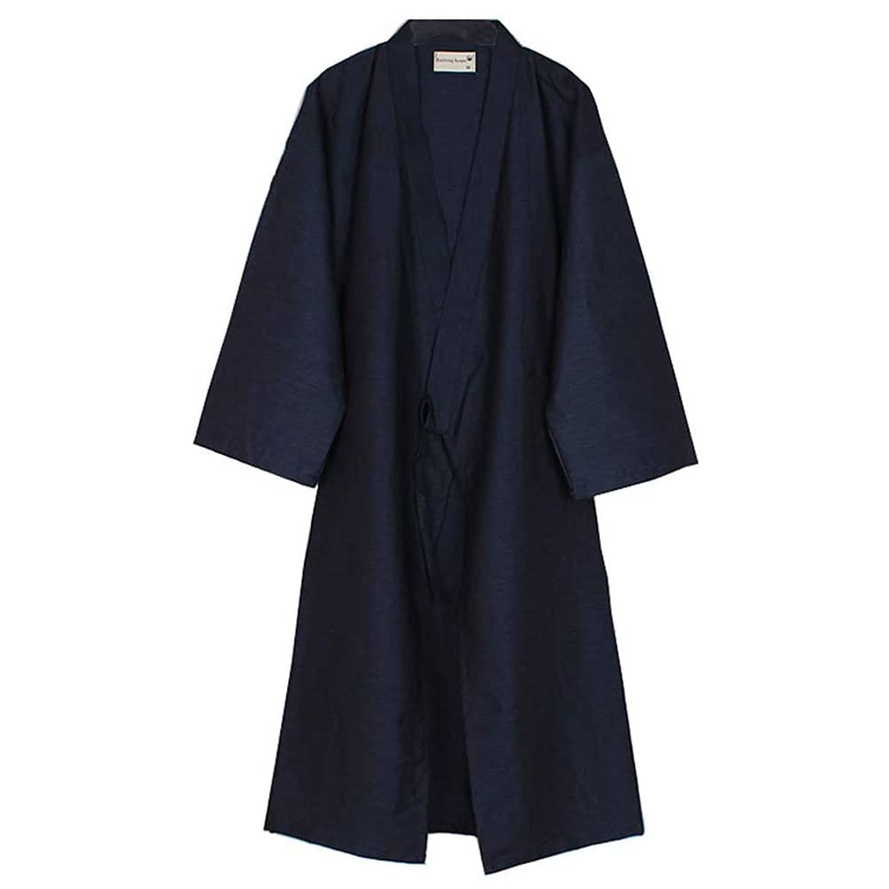 Fancy Pumpkin Men's Knitted Japanese Kimono Pajamas Robe-Size L,A