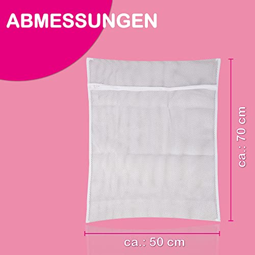 Bestlivings Wäschenetz XXL (4er Set / 50x70cm) - Wäschesack Kochfest - Wäschebeutel für Blusen, BH, Unterwäsche, Socken oder Feinwäsche - Füllmenge bis 3kg