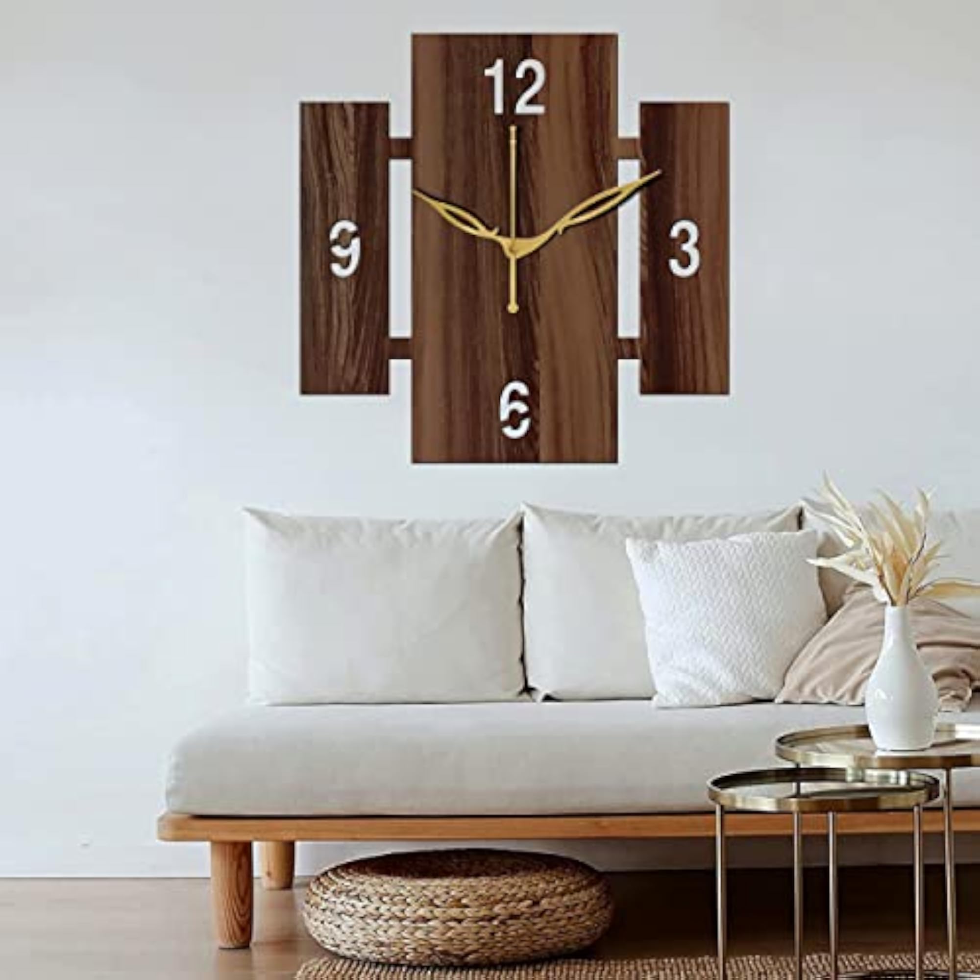 12 Inch Wooden MDF Square Wall Clock Without Glass