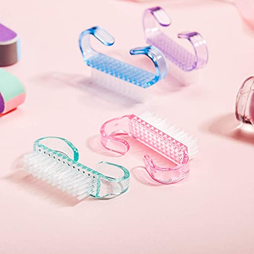 Belicia 4 Pieces Handle Nail Brush Nail Hand Scrubbing Cleaning Brush (Small, Multicolor) - Image 3