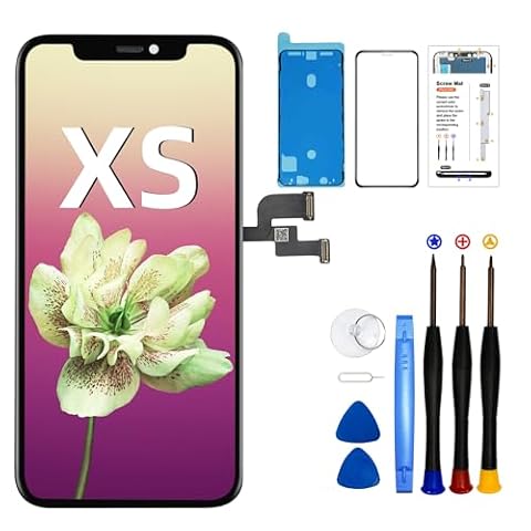 DTD Wymiana ekranu dla iPhone XS czarny, 5,8-calowy wyświetlacz LCD dotykowy Digitizer montaż z zestawem narzędzi do naprawy A1920, A2097, A2098, A2099, A2100