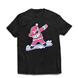 lepni.me T-Shirt pour Hommes Noël tamponner, Dab Père Noël, Chemise drôle de Vacances (5XL Noir Multicolore)