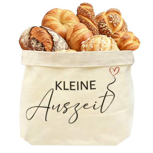 Sac Cadeau en Coton et Lin Panier Cadeau,30 x 25 x 10cm Panier à Pain En Tissu,Réutilisable,Sac a Pain Tissu,pour Shopping,Trajets Quotidiens ou Petits...