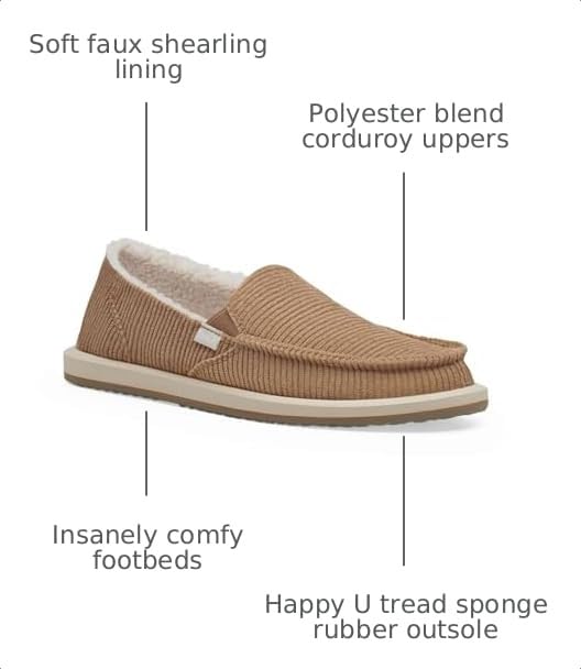 Image of Sanuk Womens Donna Cord Chill Loafers | Womens Shoes | Slip On Shoes for Women | Women's Slip-on Loafers | Memory Foam Footbed