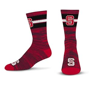 For Bare Feet Men’s NCAA NC State Wolfpack First String Crew Sock Team Color Large