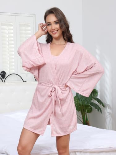 Anetyflying Pajamas for Women Set 3 Piece Knit Lounge Set Pjs Loungewear - image 3