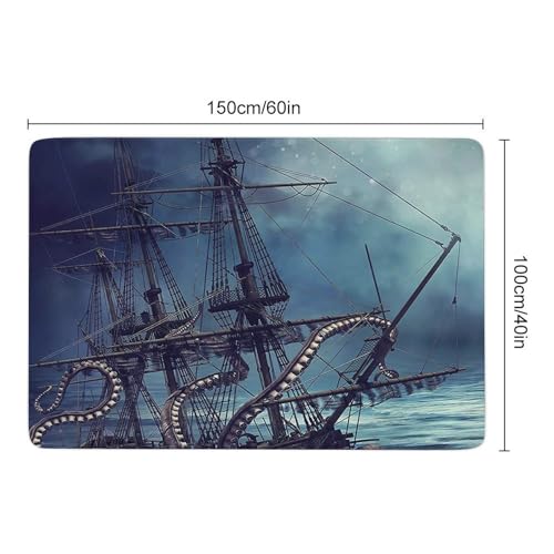 Tapis de sol velours épais impression Kraken haute définition
