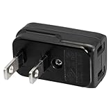 エルパ (ELPA) スペースアダプター 横型 ブラック 1個口 コンセント 隙間 有効活用 家具の裏 電源タップ 干渉防止 L型プラグ 変換アダプター 黒 A-371B(BK)