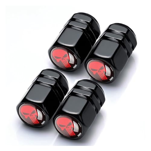 Misuyue Bouchon Valve Pneu Voiture, 4 Pieces Bouchon de Valve Voiture en Aluminium, Bouchon Valve Velo avec Joint D'étanchéité pour Voitures, Camions,...