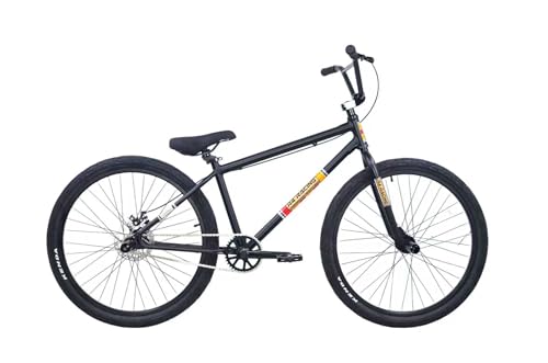 R4 Pro 26 Inch Wheelie BMX Bicycle Retro Look Looptail Design, Adult/Youth, Matte Black W/Black...