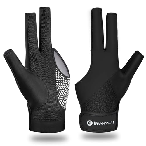 Riverruns Billiard Pool Glove for Left Hand 3 Finger