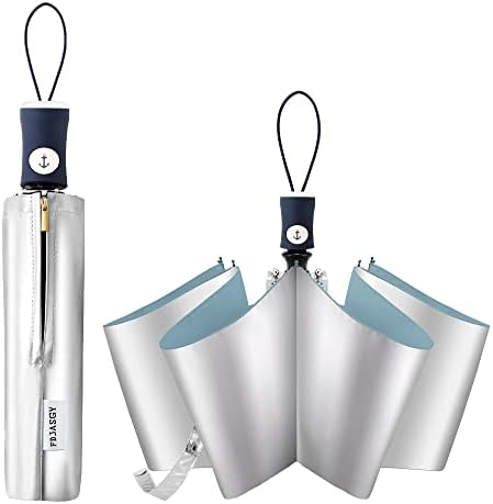FDJASGY UV Sun Umbrella Compact Folding Travel Umbrella Auto Open Close Compact Folding Rain Umbrellas for Women Men Blocking UV 99.98%